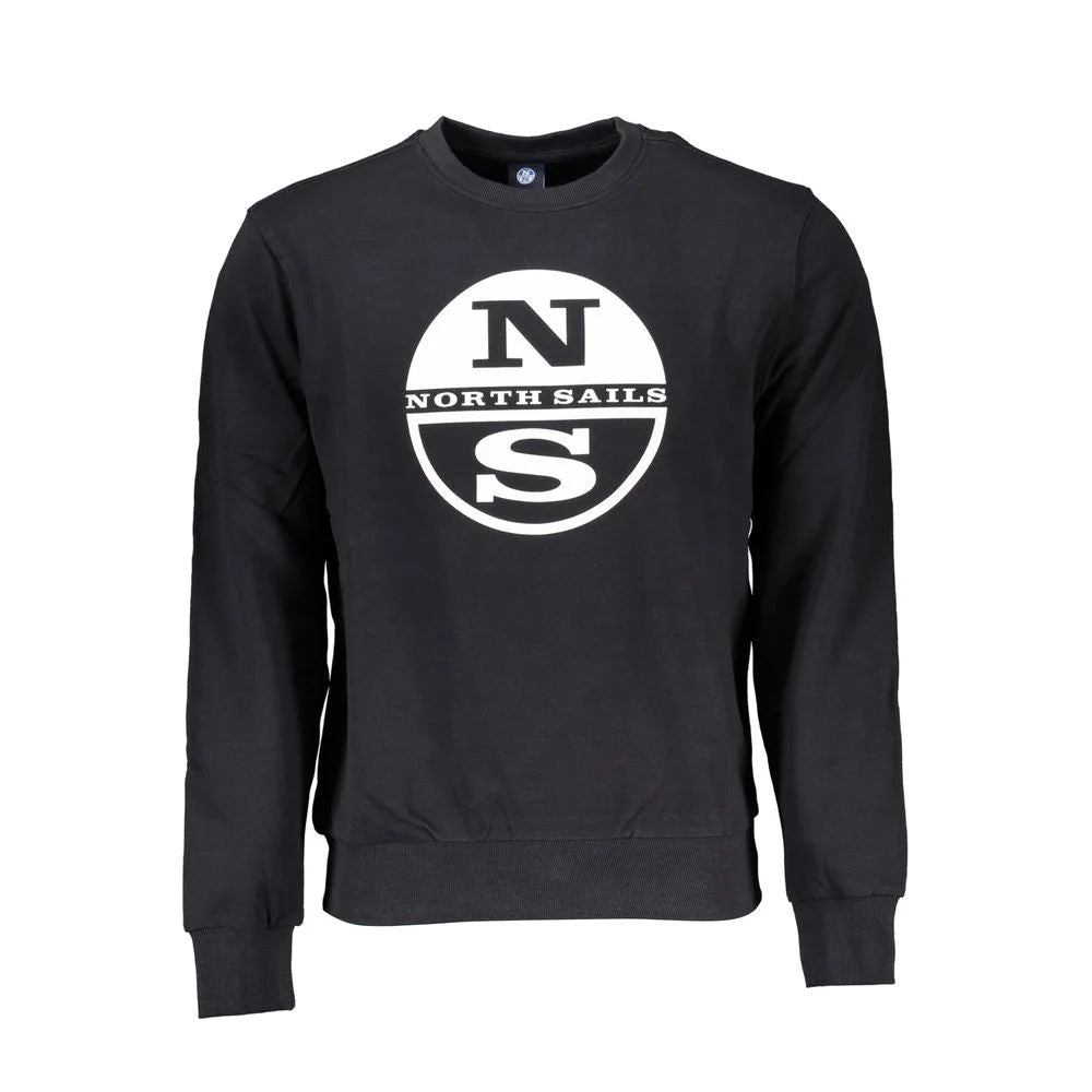North Sails Black Cotton Men Sweater - Sweatshirts