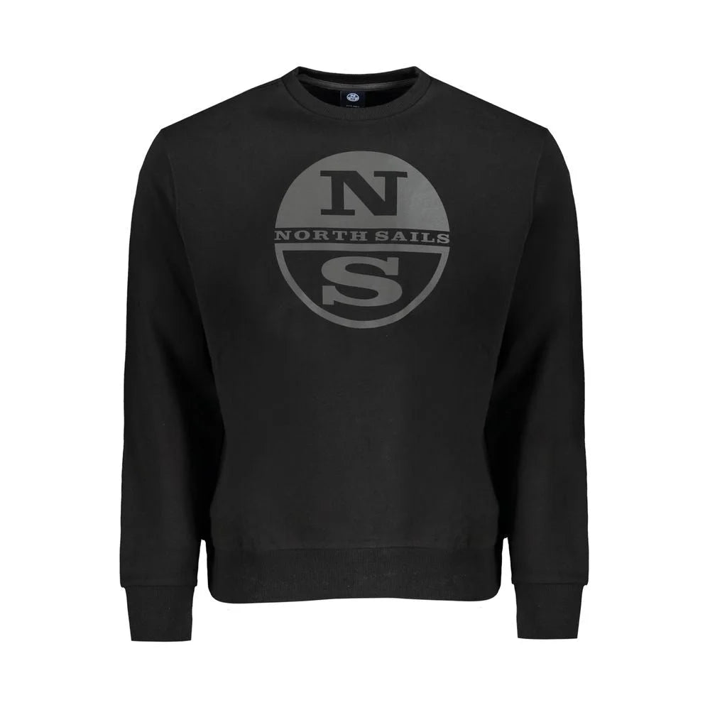 North Sails Black Cotton Men Sweater - Sweatshirts