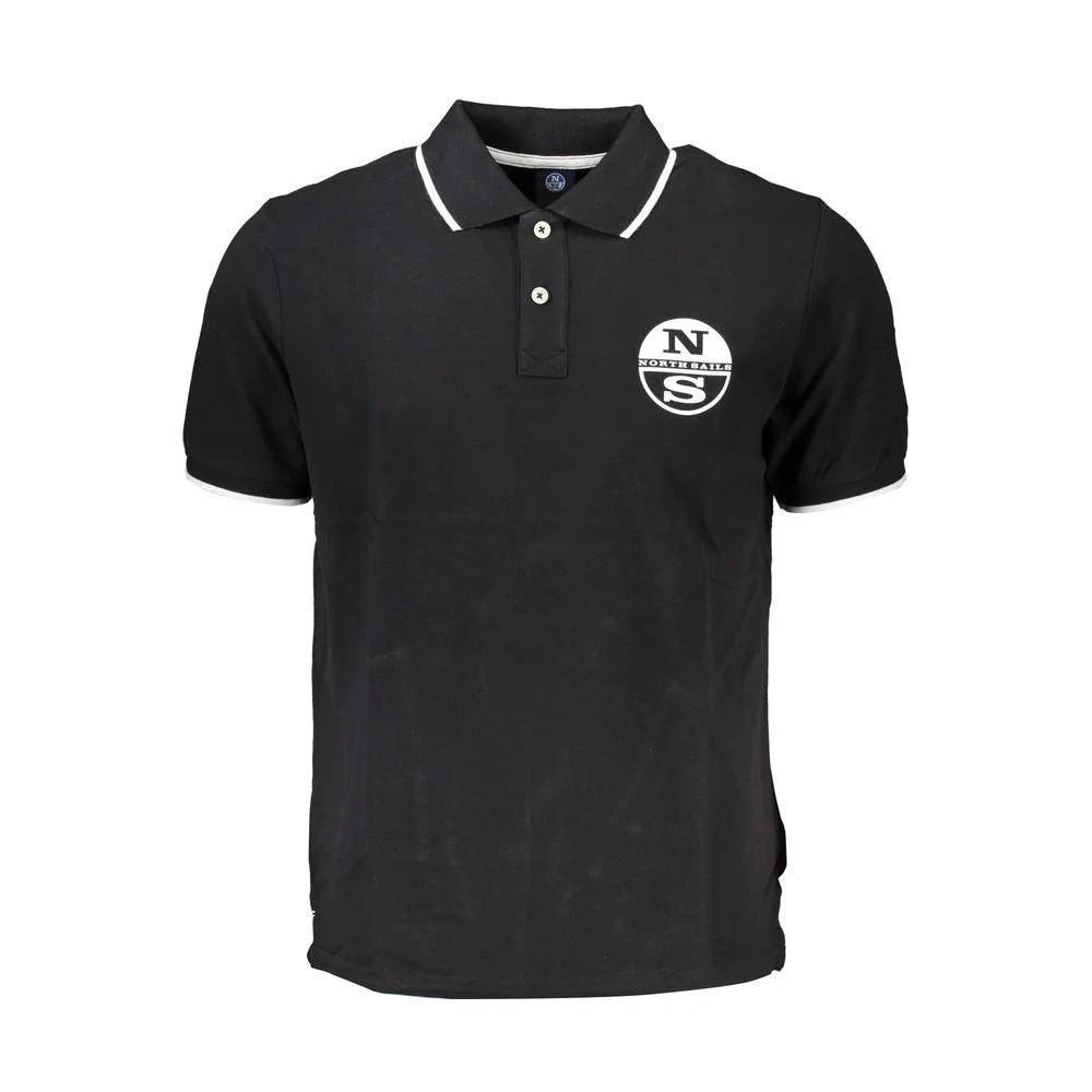 North Sails Black Cotton Polo Shirt - Polos