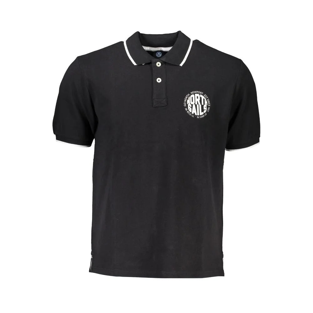 North Sails Black Cotton Polo Shirt - Polos