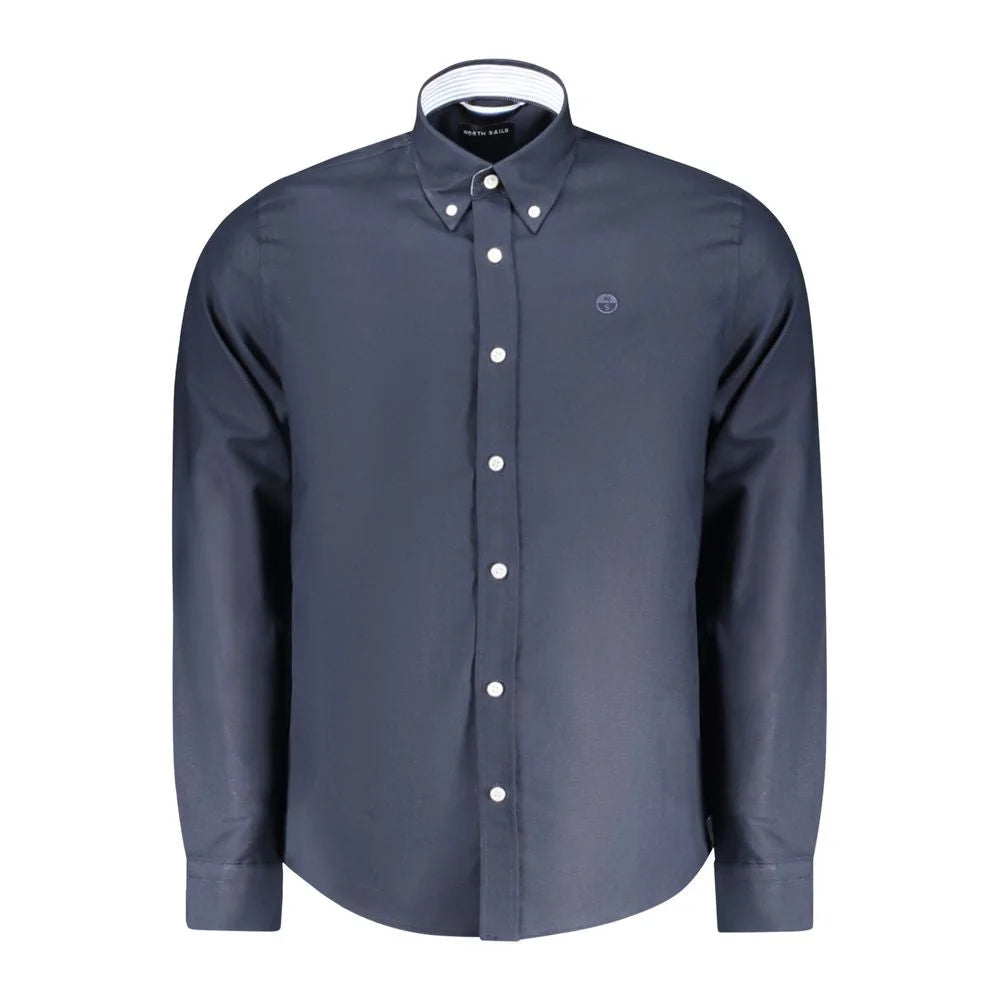 North Sails Blue Cotton Men Shirt - S