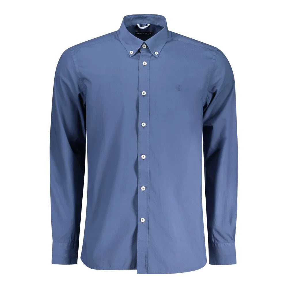 North Sails Blue Cotton Men Shirt - S