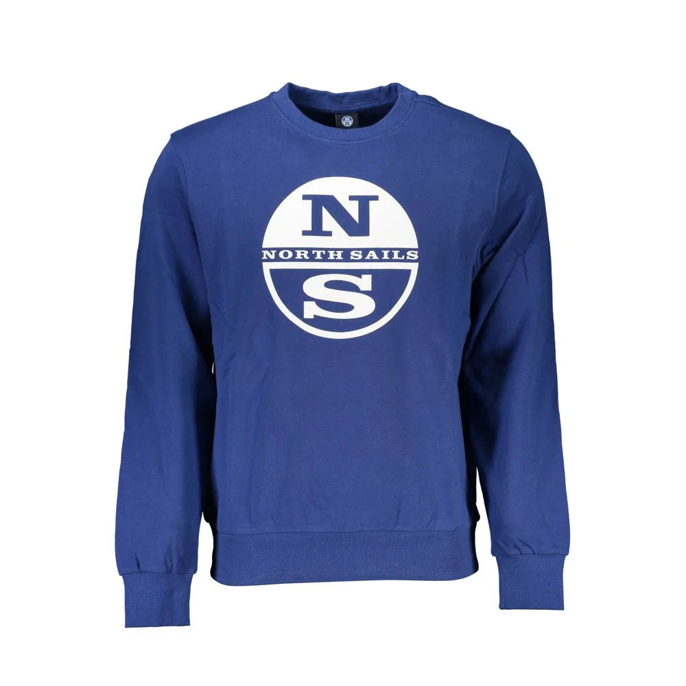 North Sails Blue Cotton Men Sweater - Sweatshirts