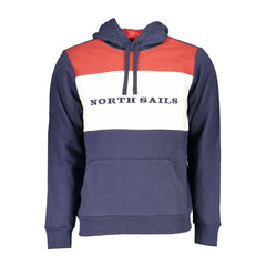 North Sails Blue Cotton Men Sweater with Hood - Hoodies