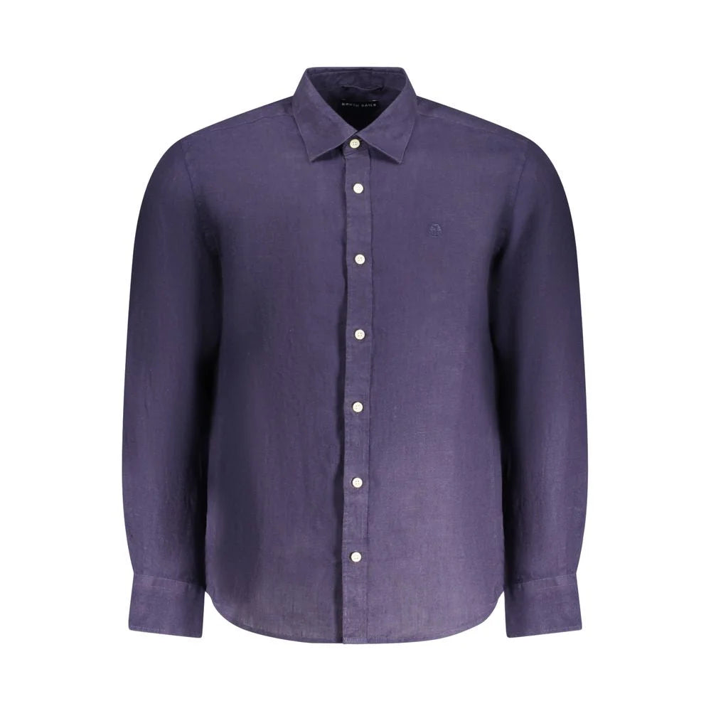 North Sails Blue Linen Men Shirt - Shirts