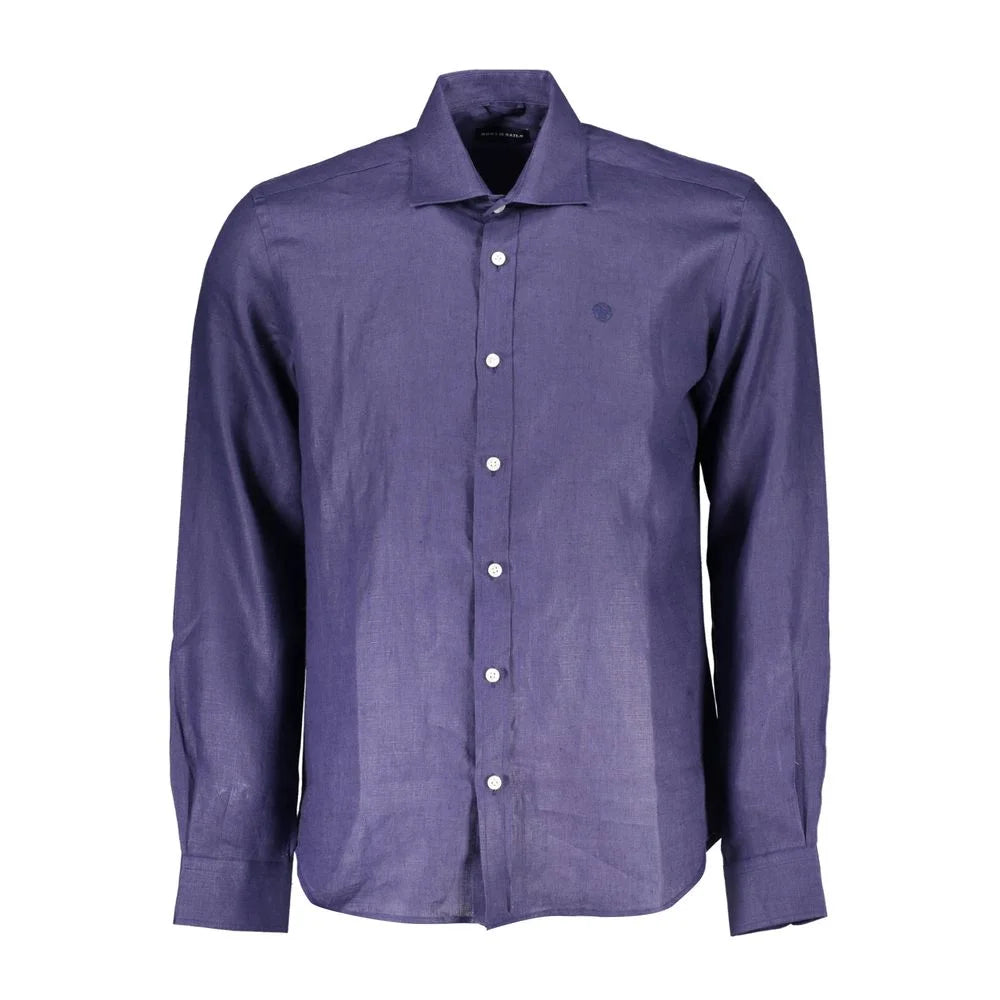 North Sails Blue Linen Men Shirt - Shirts