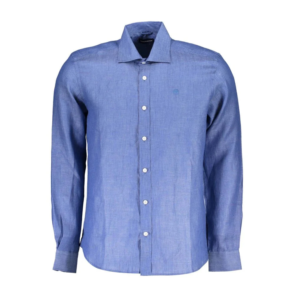 North Sails Blue Linen Men Shirt - Shirts