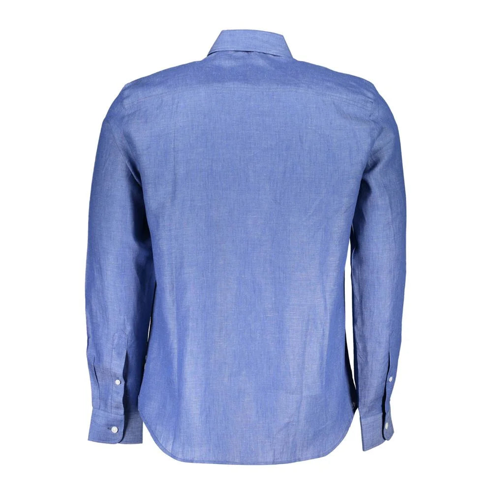 North Sails Blue Linen Men Shirt - Shirts