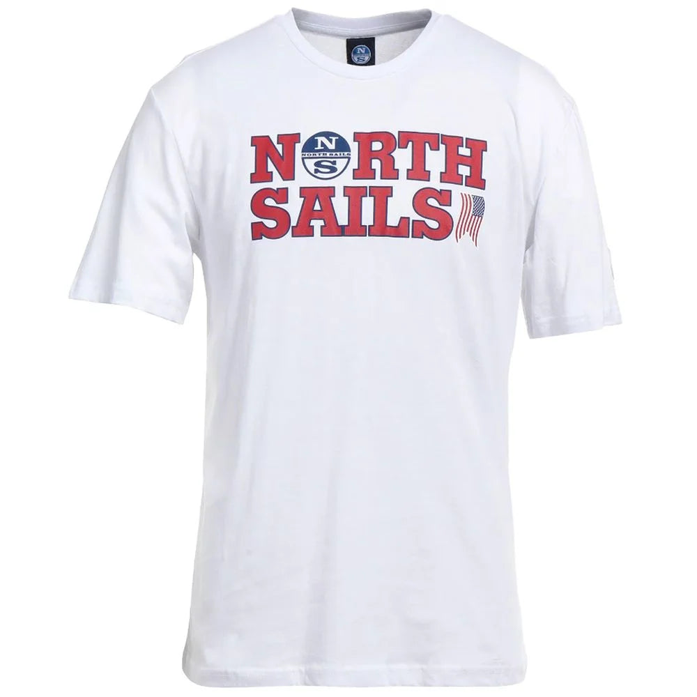 North Sails Elegant White Cotton Logo Tee - T-Shirts