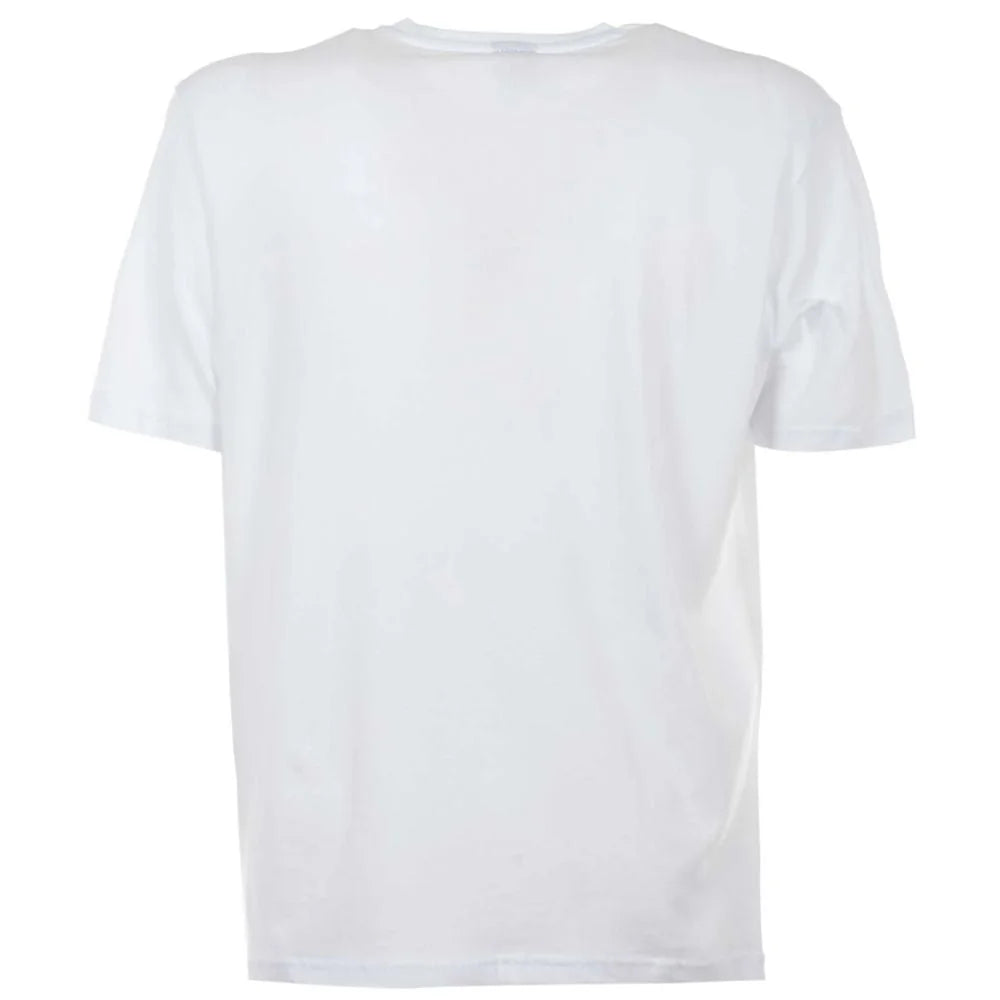 North Sails Elegant White Cotton Tee with Bold Blue Logo - T-Shirts