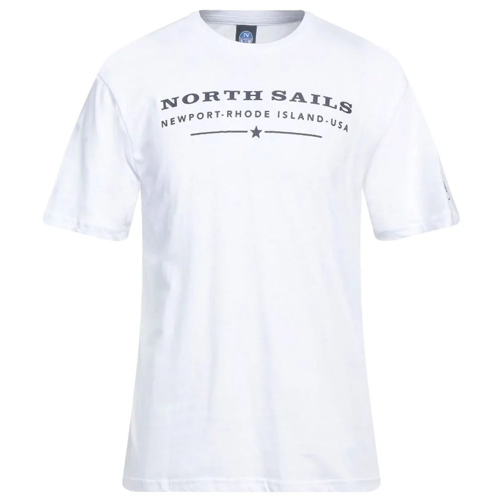 North Sails Elegant White Cotton Tee with Chest Print - T-Shirts