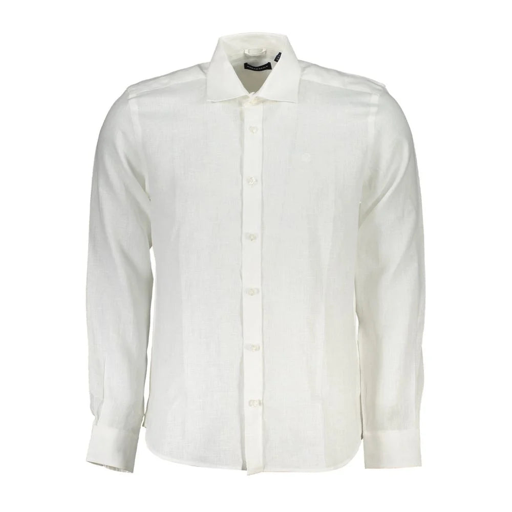North Sails Elegant White Linen Long-Sleeved Shirt - L - Shirts
