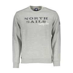 North Sails Gray Cotton Men Sweater - S - Sweatshirts