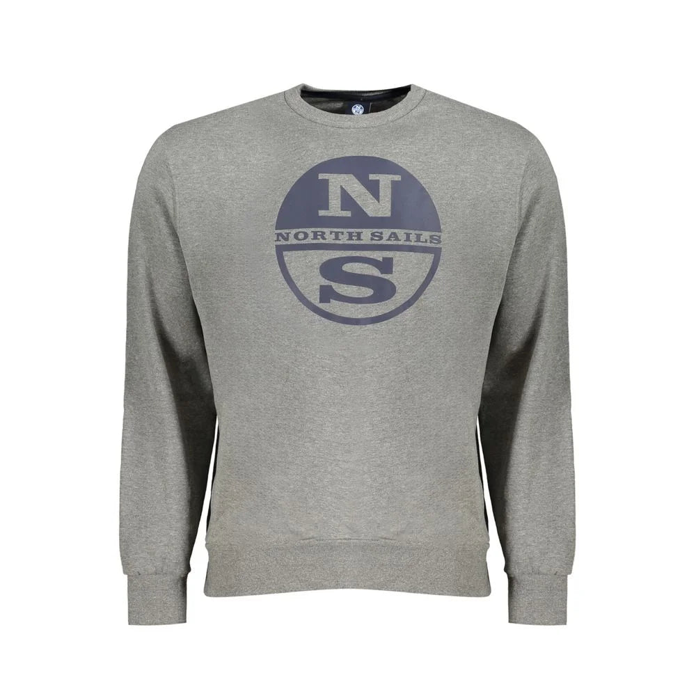 North Sails Gray Cotton Men Sweater - Sweatshirts