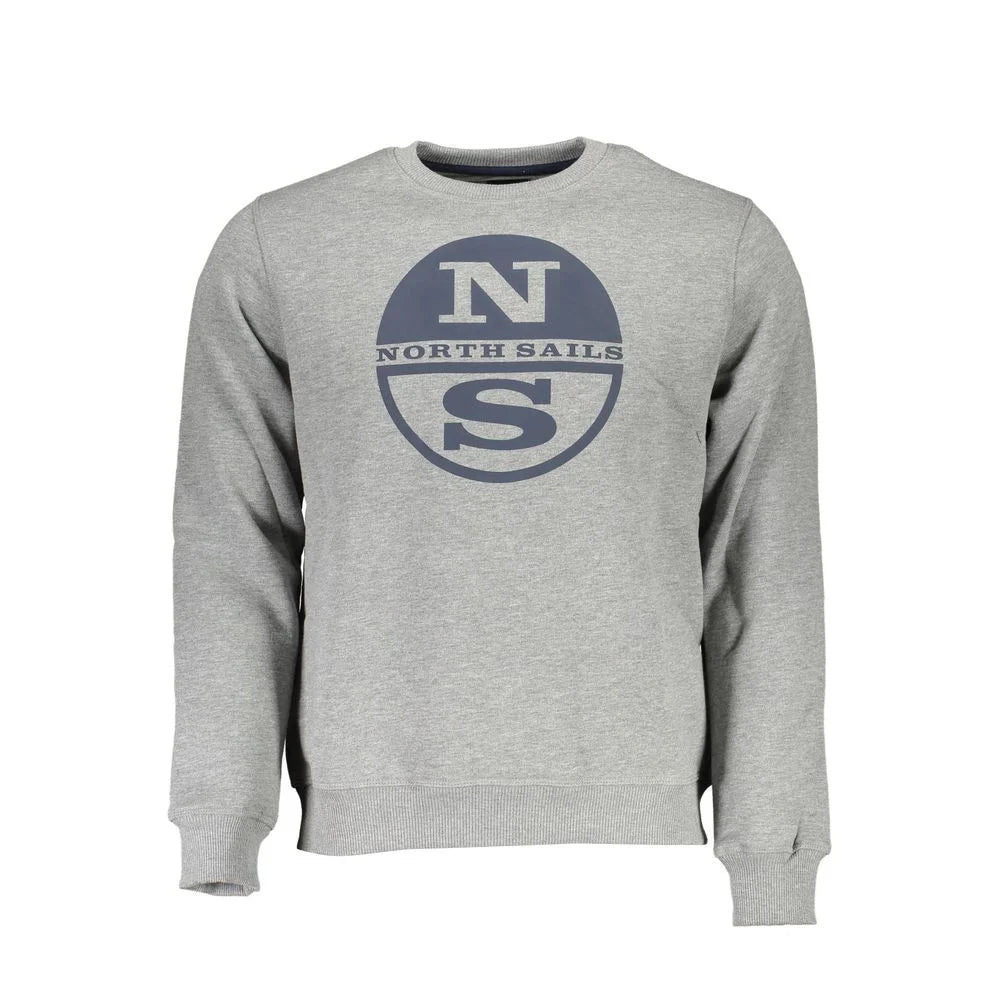 North Sails Gray Cotton Men Sweater - Sweatshirts