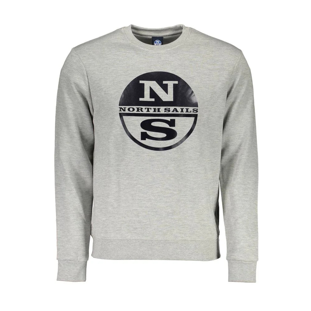 North Sails Gray Cotton Men Sweater - XL - Sweatshirts