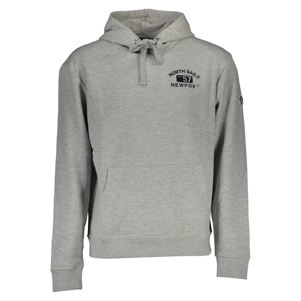North Sails Gray Cotton Men Sweatshirt - S - Hoodies