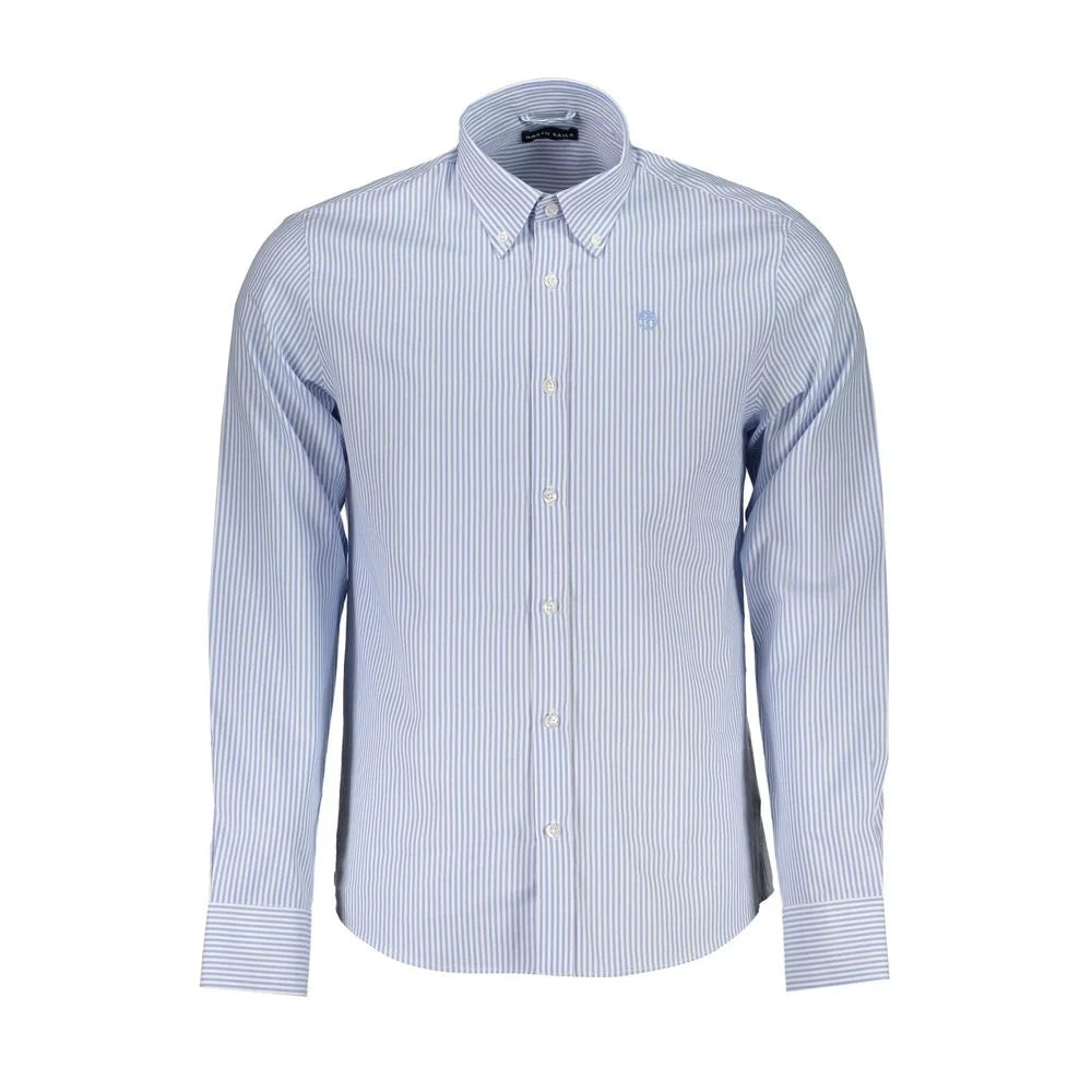 North Sails Light Blue Cotton Men Shirt - S - Shirts