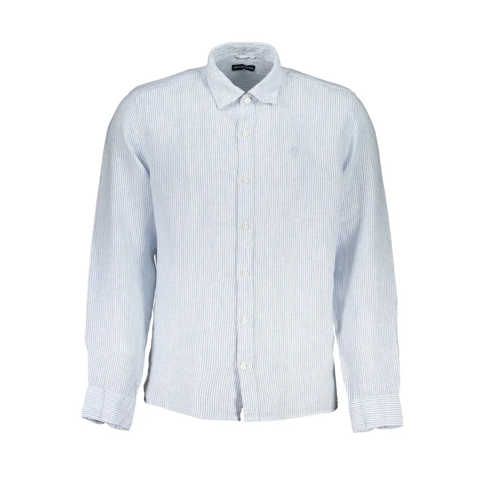 North Sails Light Blue Linen Men Shirt - Shirts