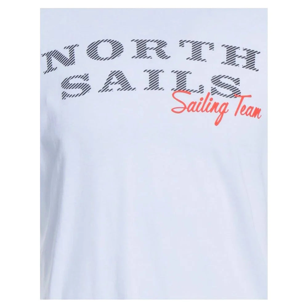 North Sails Pristine White Rubber Logo Tee - T-Shirts