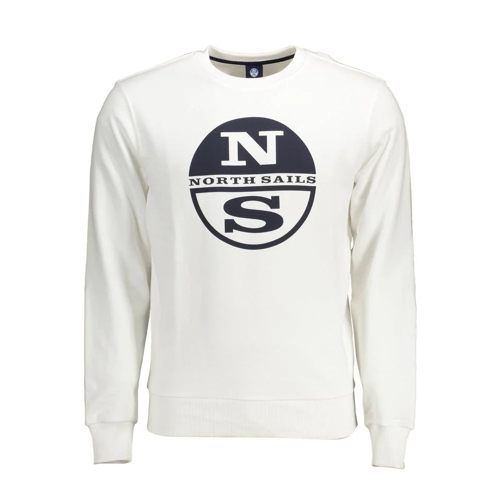 North Sails White Cotton Men Sweater - Sweatshirts