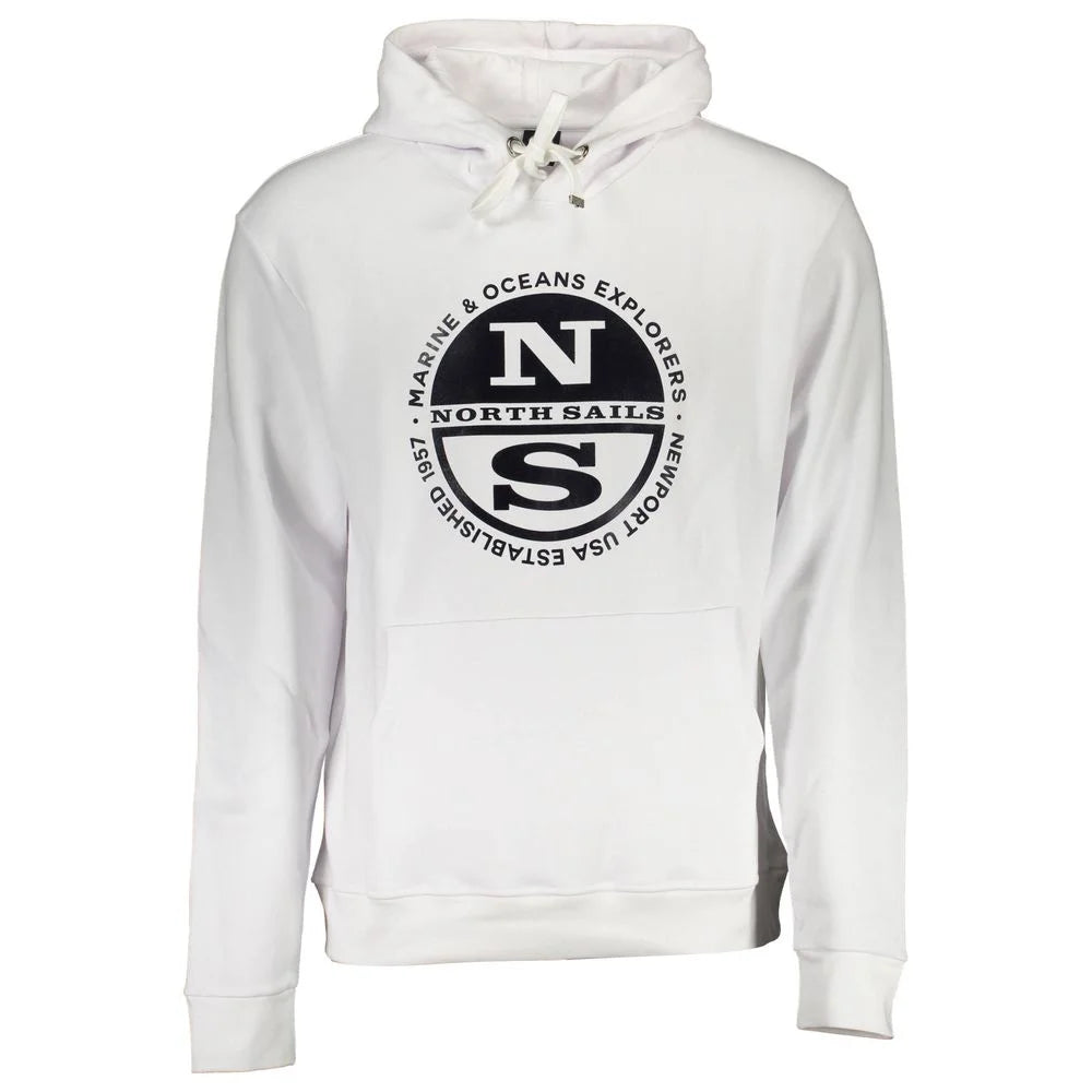 North Sails White Cotton Men Sweater - XXL - Hoodies