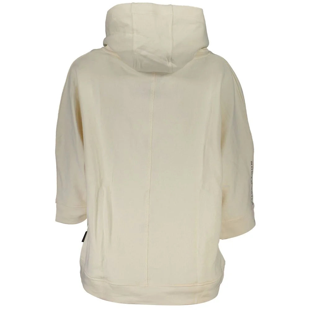 North Sails White Cotton Women’s Hooded Sweater - Hoodies