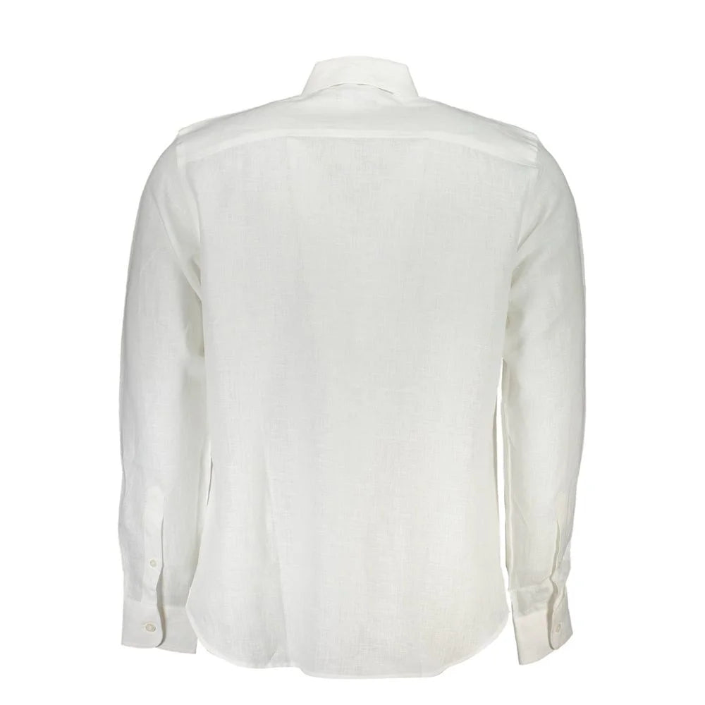 North Sails White Linen Men Shirt - Shirts