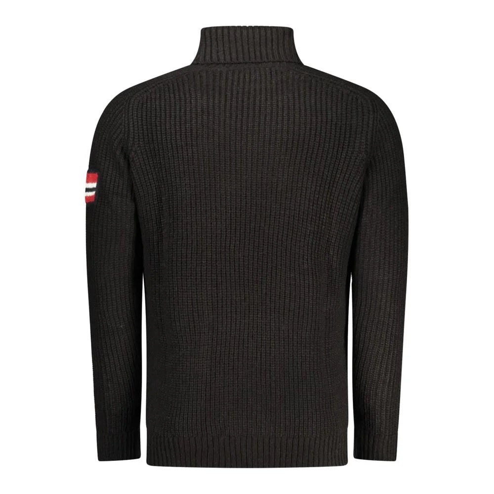 Norway 1963 Black Wool Men Sweater