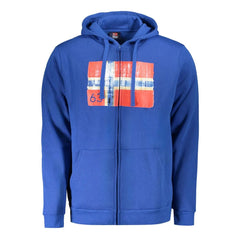 Norway 1963 Blue Cotton Men Sweater with Hood and Pockets - XL - Hoodies
