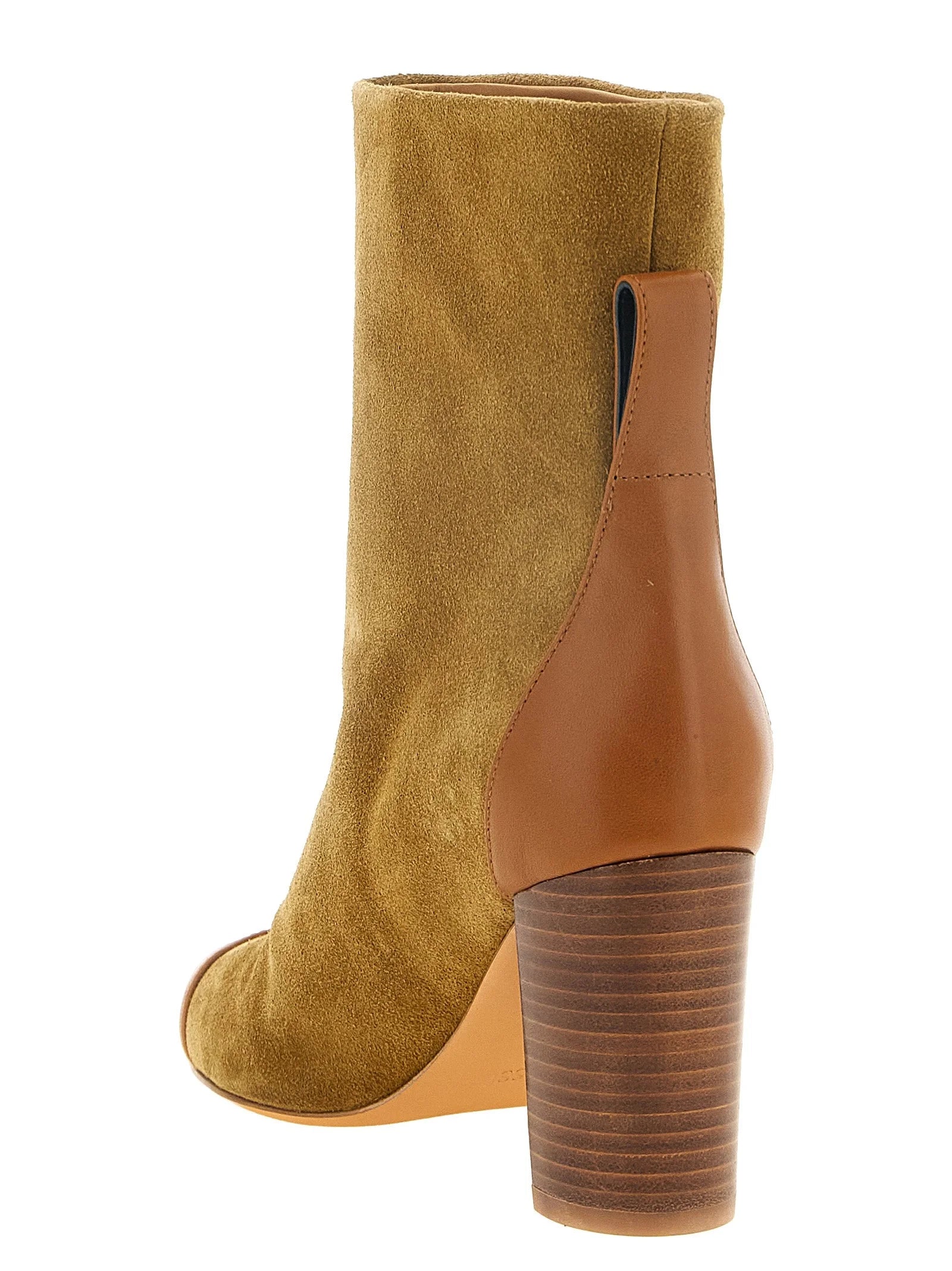 ODISSI Beige Calfskin Ankle Boots