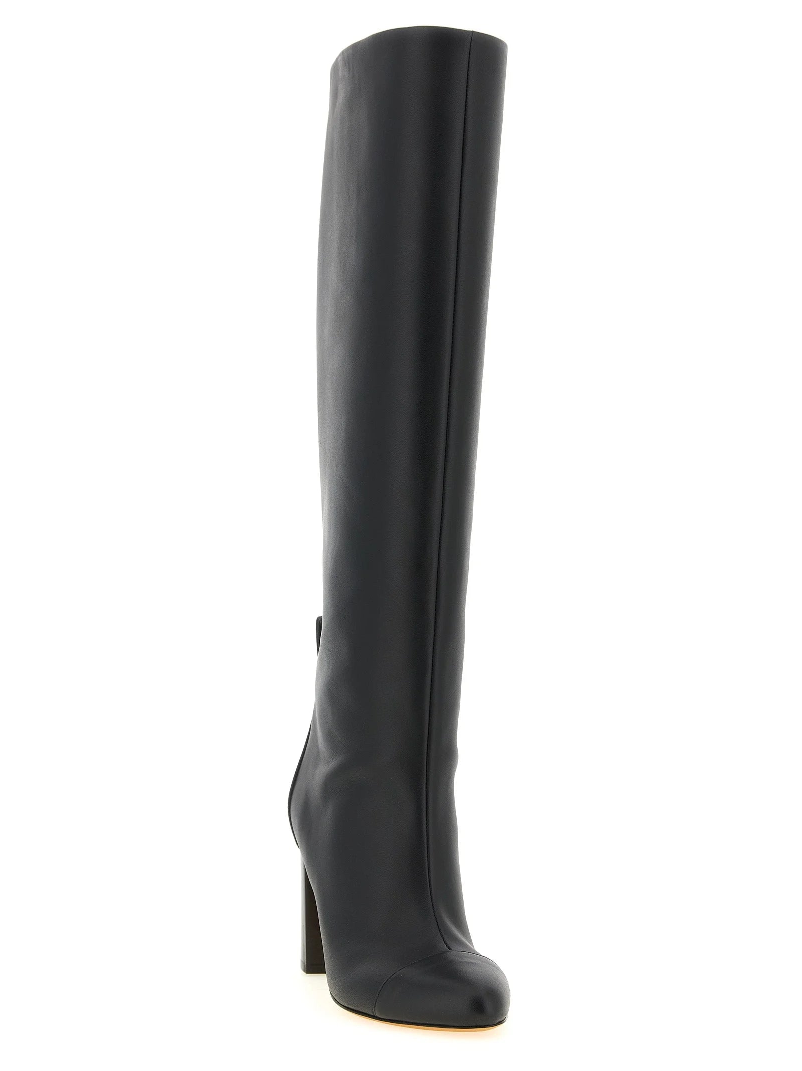ODISSI Black Calfskin Over The Knee