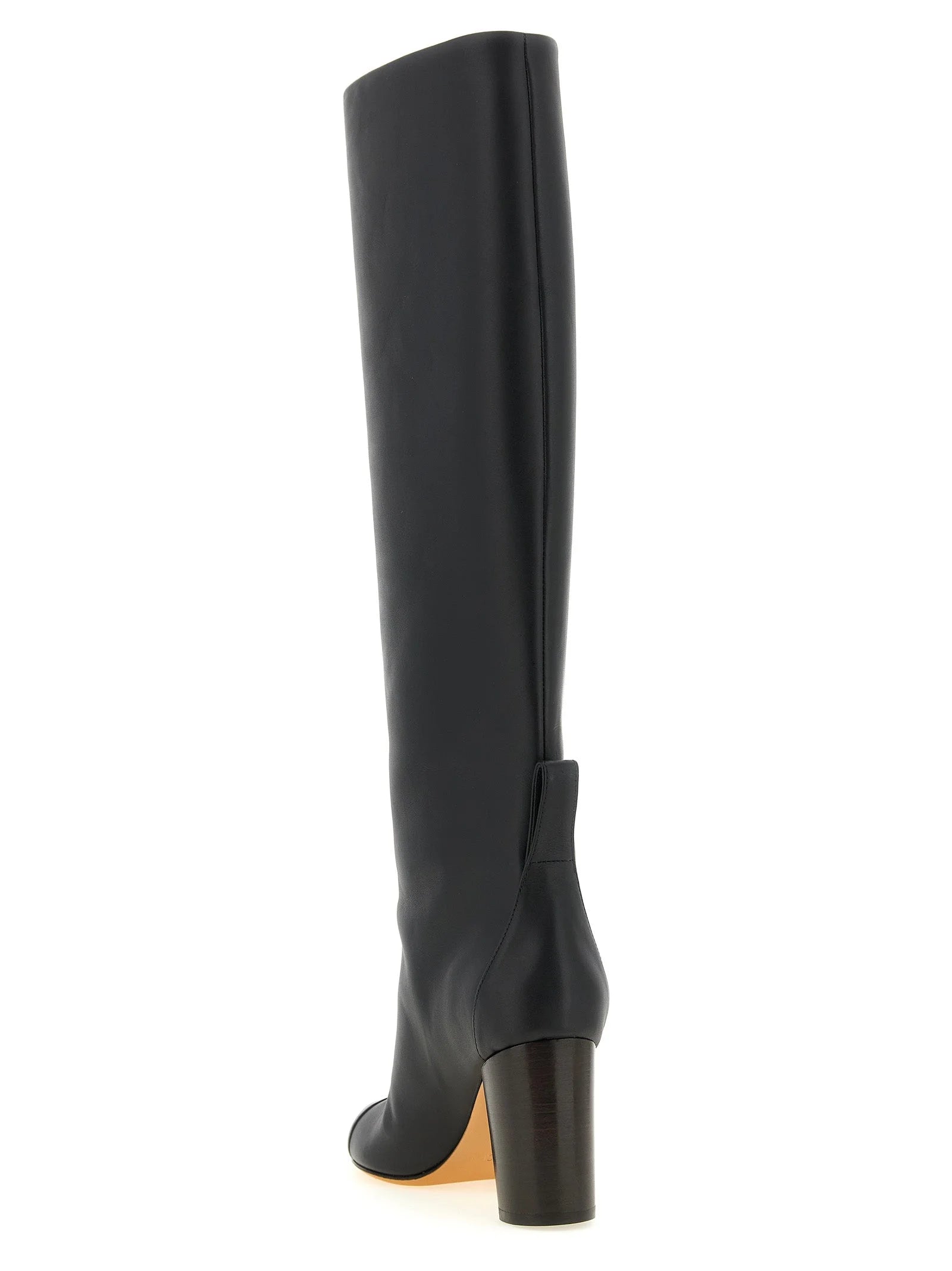 ODISSI Black Calfskin Over The Knee