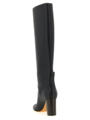 ODISSI Black Calfskin Over The Knee