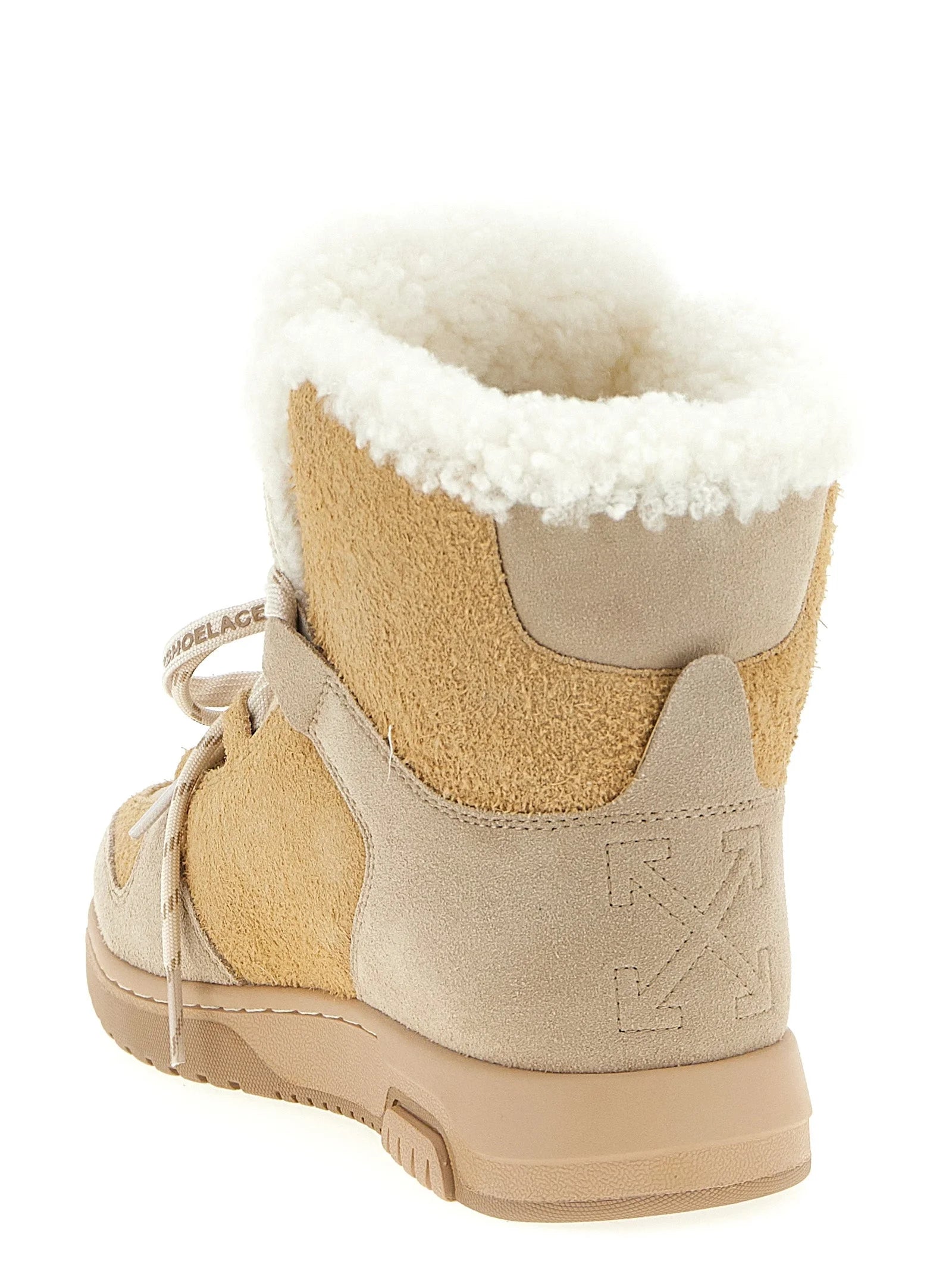 Off-White Beige Calfskin Ankle Boots - EU40/US10