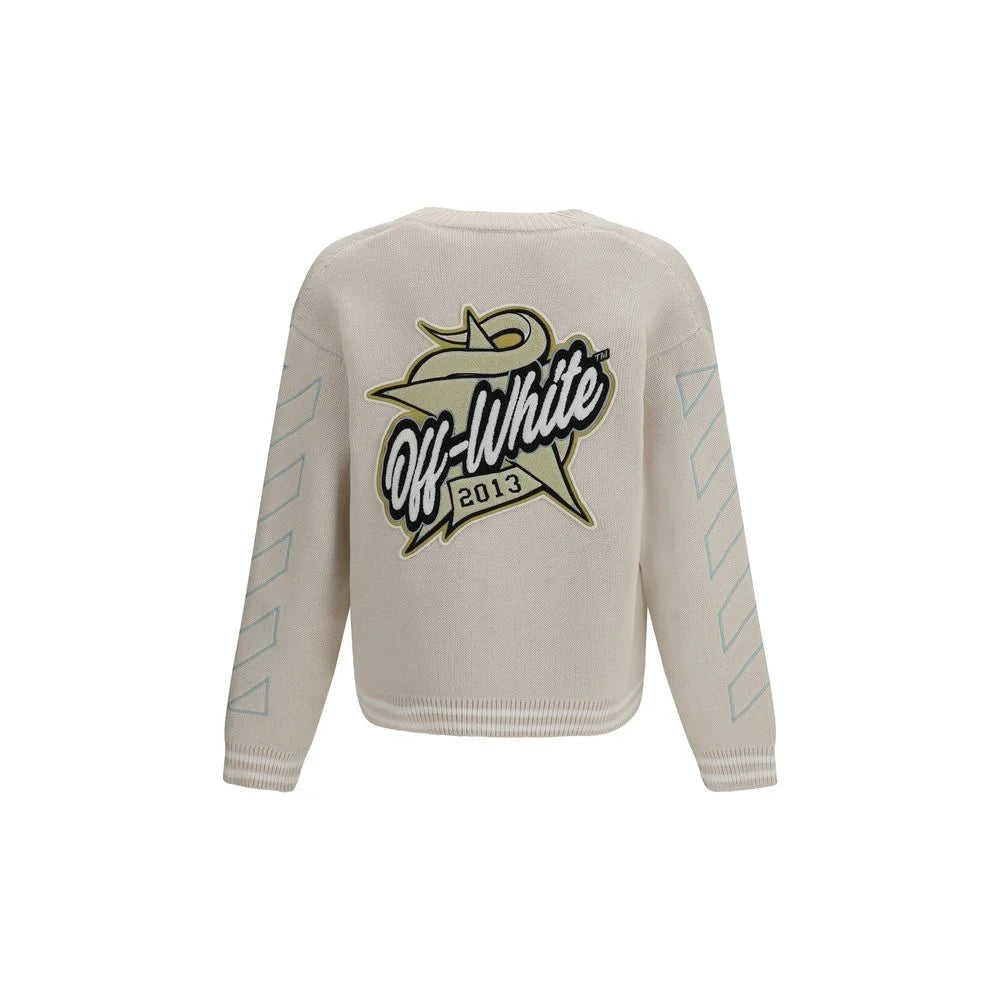 Off-White Beige Cotton Cardigan