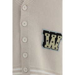 Off-White Beige Cotton Cardigan
