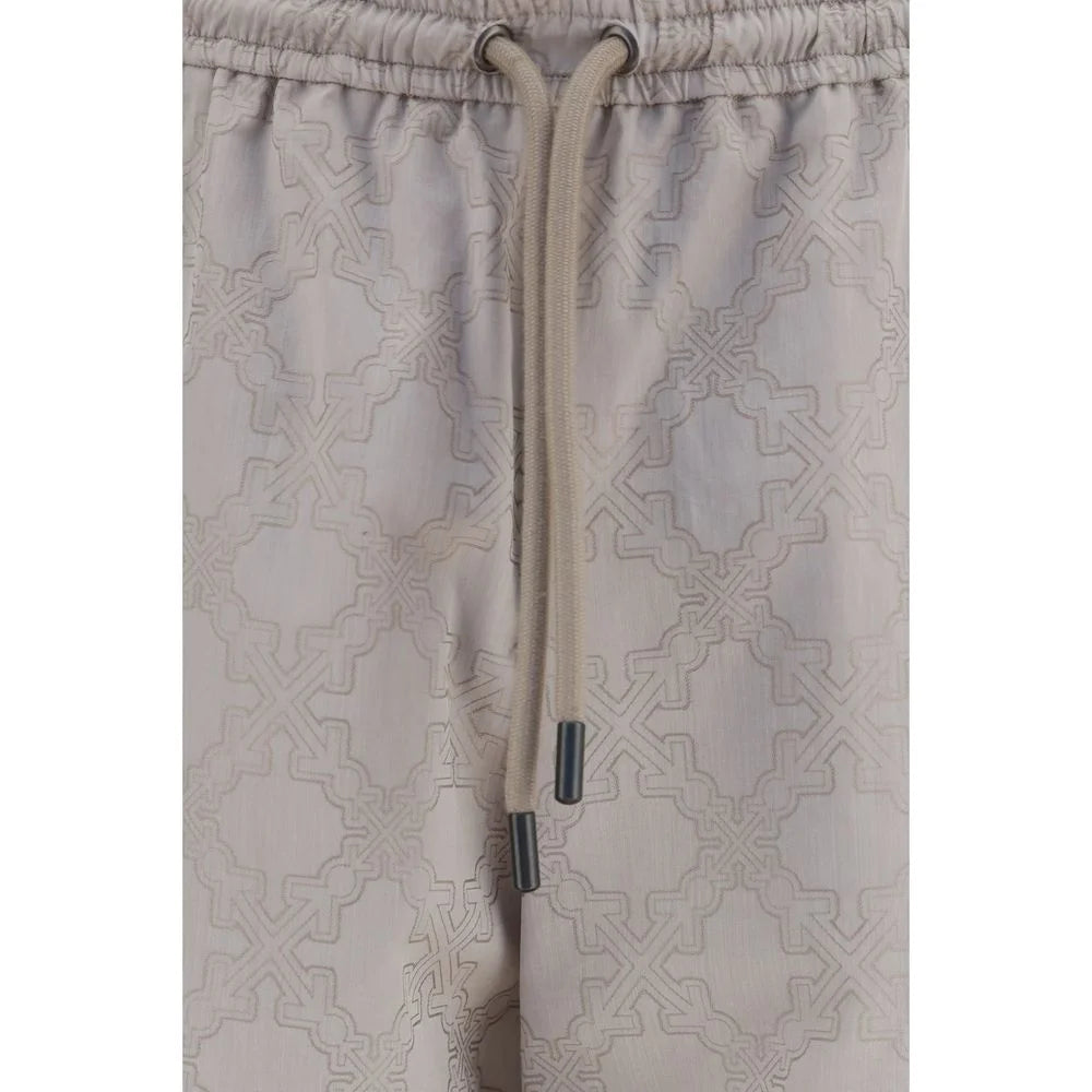 Off-White Beige Cotton Casual Pants