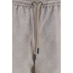 Off-White Beige Cotton Casual Pants