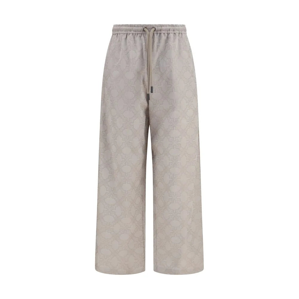 Off-White Beige Cotton Casual Pants