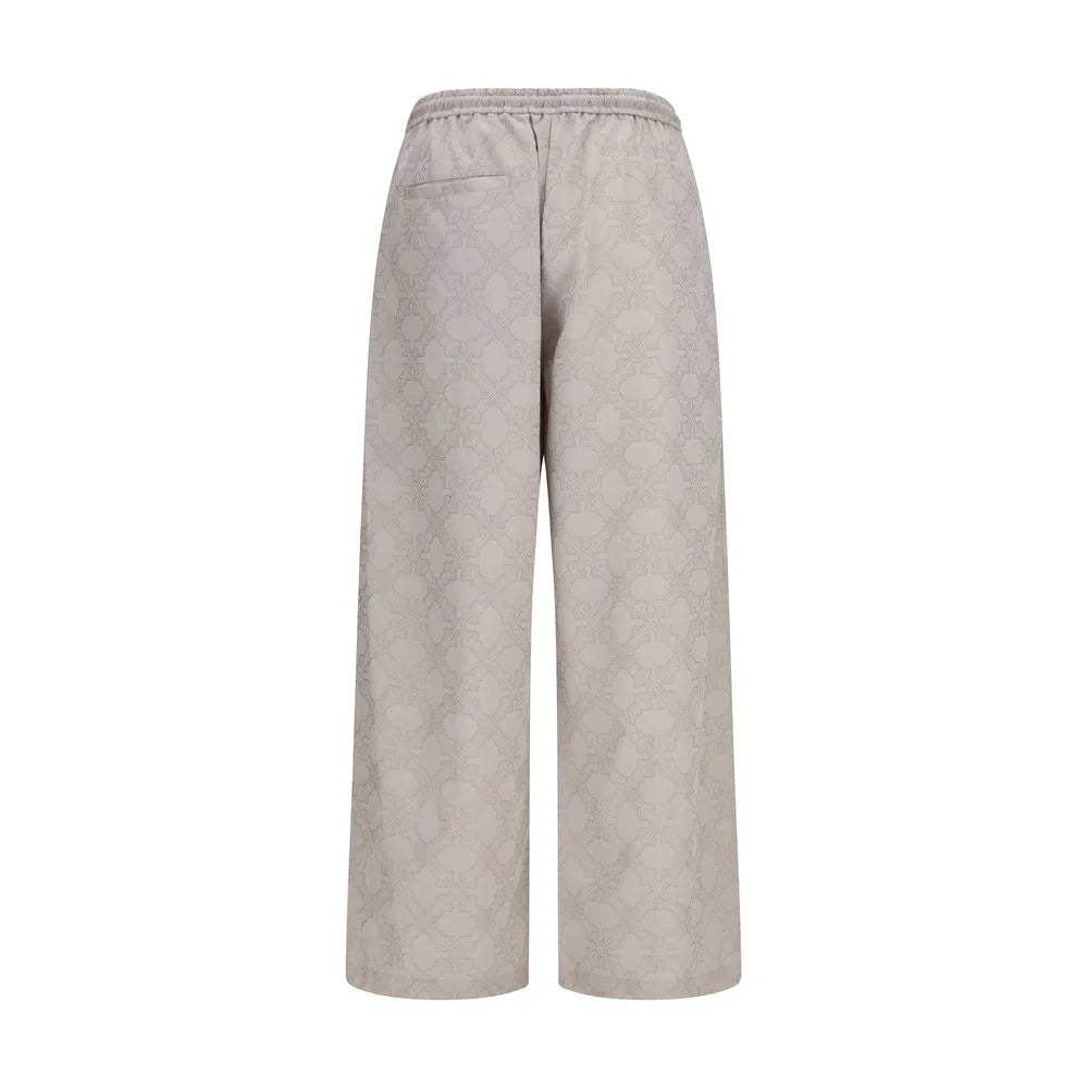 Off-White Beige Cotton Casual Pants