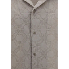 Off-White Beige Cotton Pattern Shirt