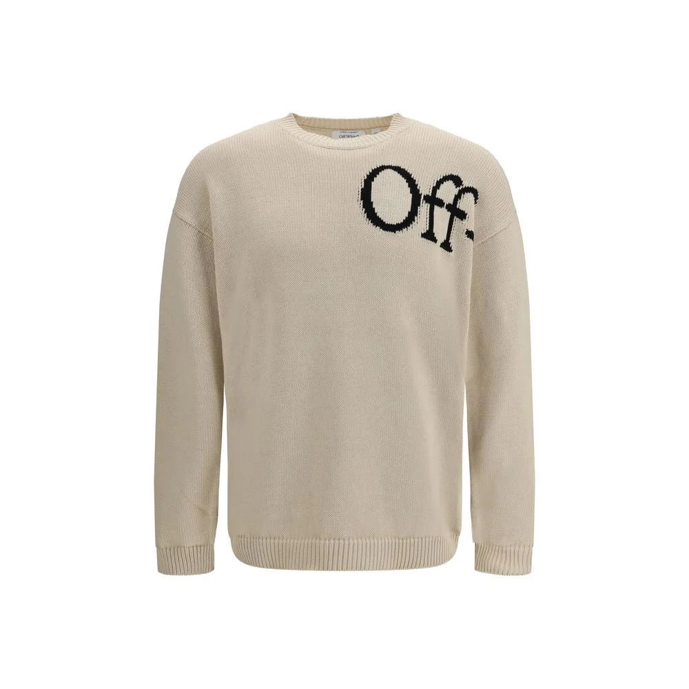 Off-White Beige Cotton Sweatshirt