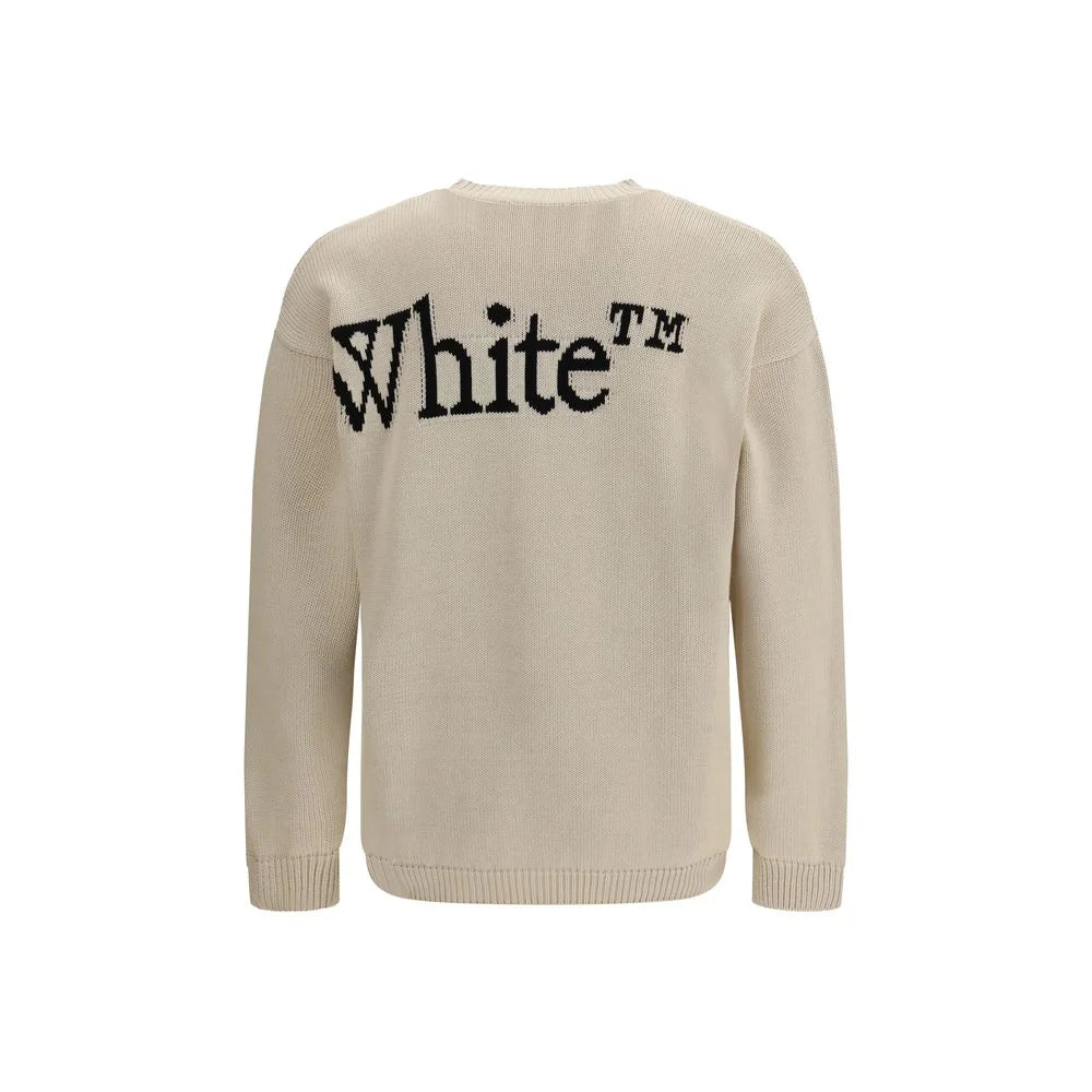 Off-White Beige Cotton Sweatshirt