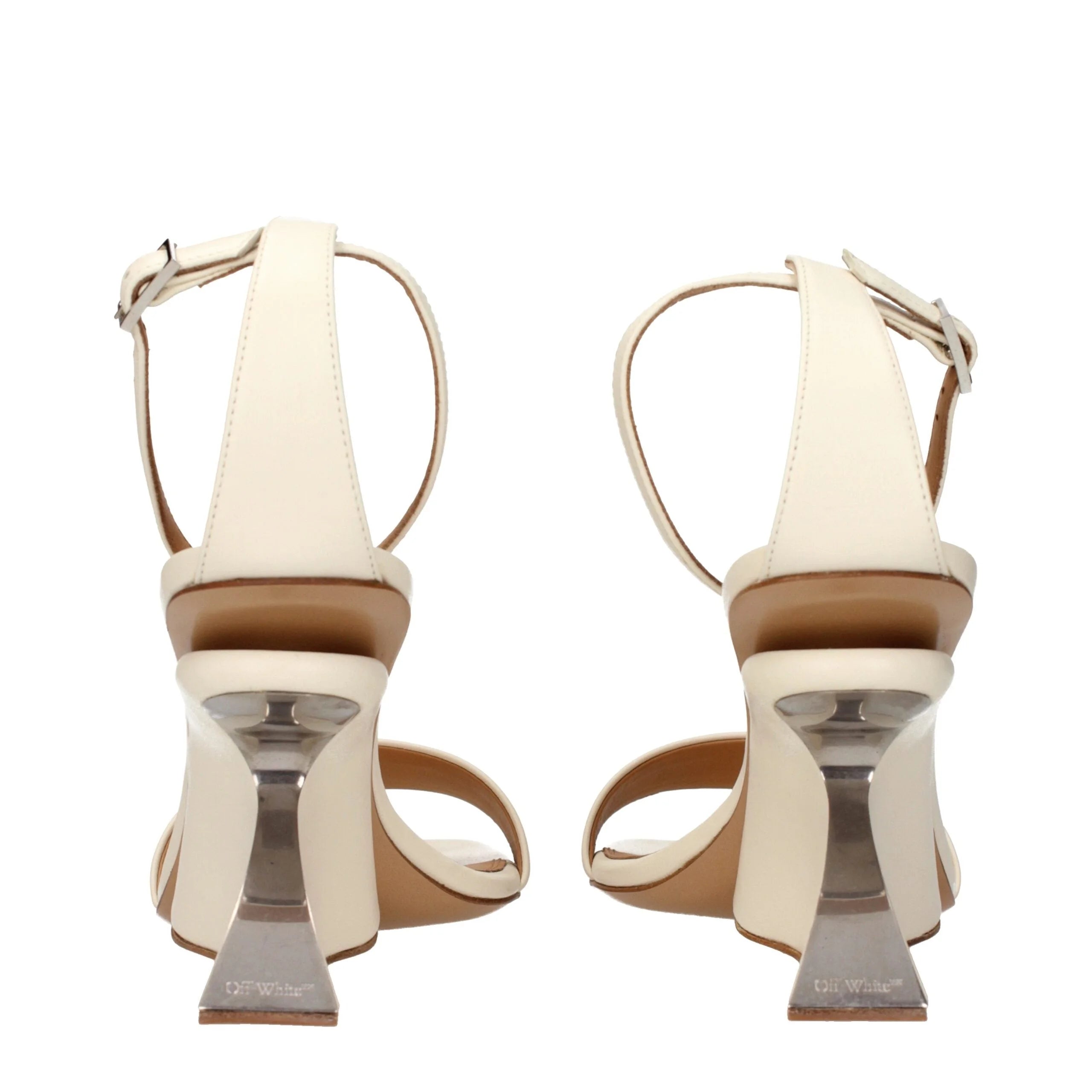 Plateformes en cuir beige Off-White