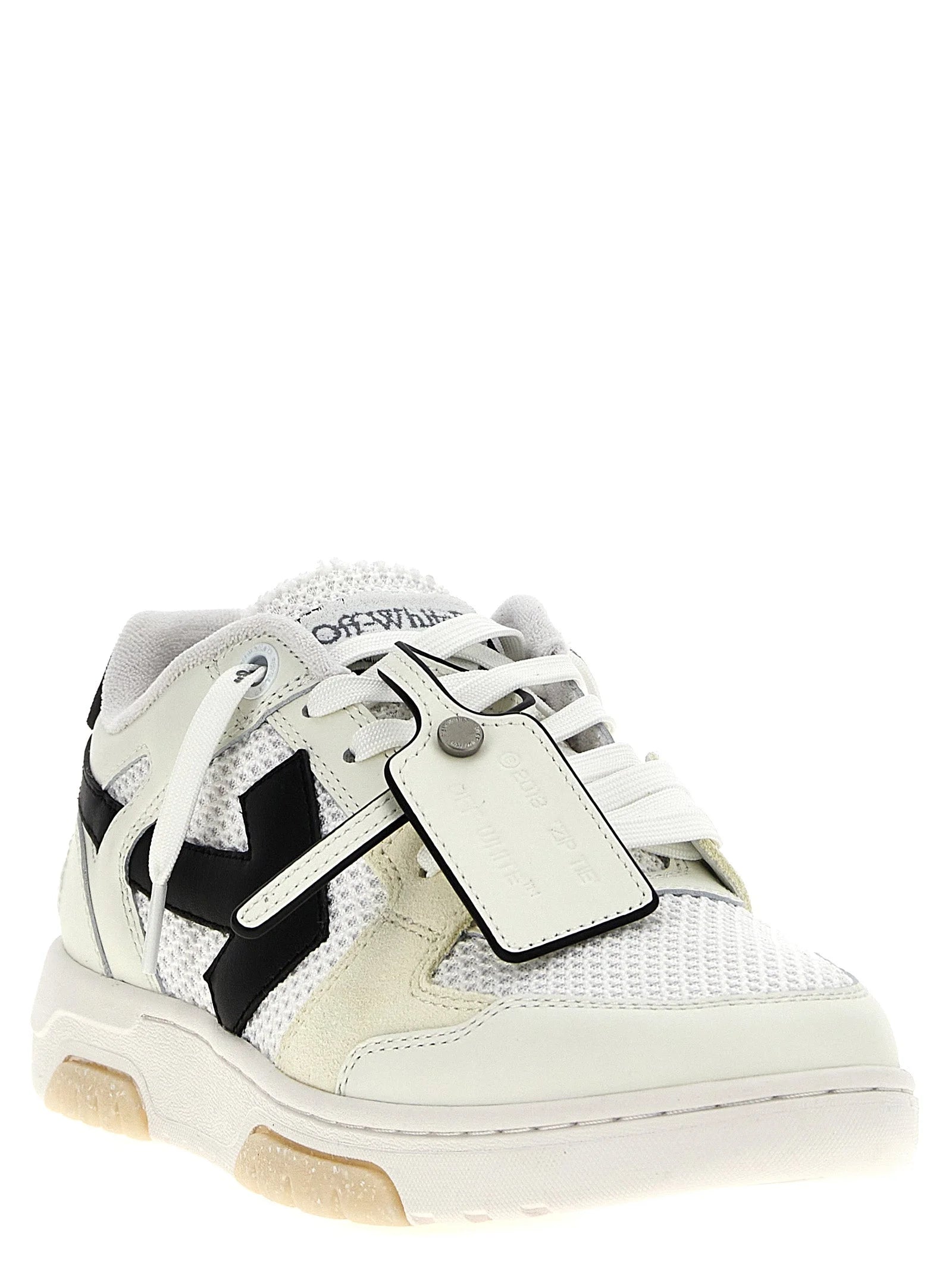 Off-White Bicolor Bovine Leather Athletic Sneakers - EU 40 | US 7