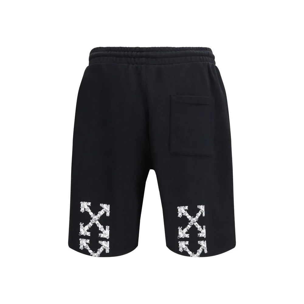 Off-White Black Cotton Bermuda Shorts