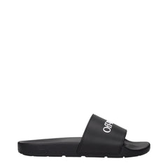 Off-White Svarta bomullssandaler