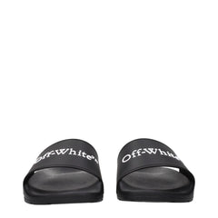 Off-White Svarta bomullssandaler