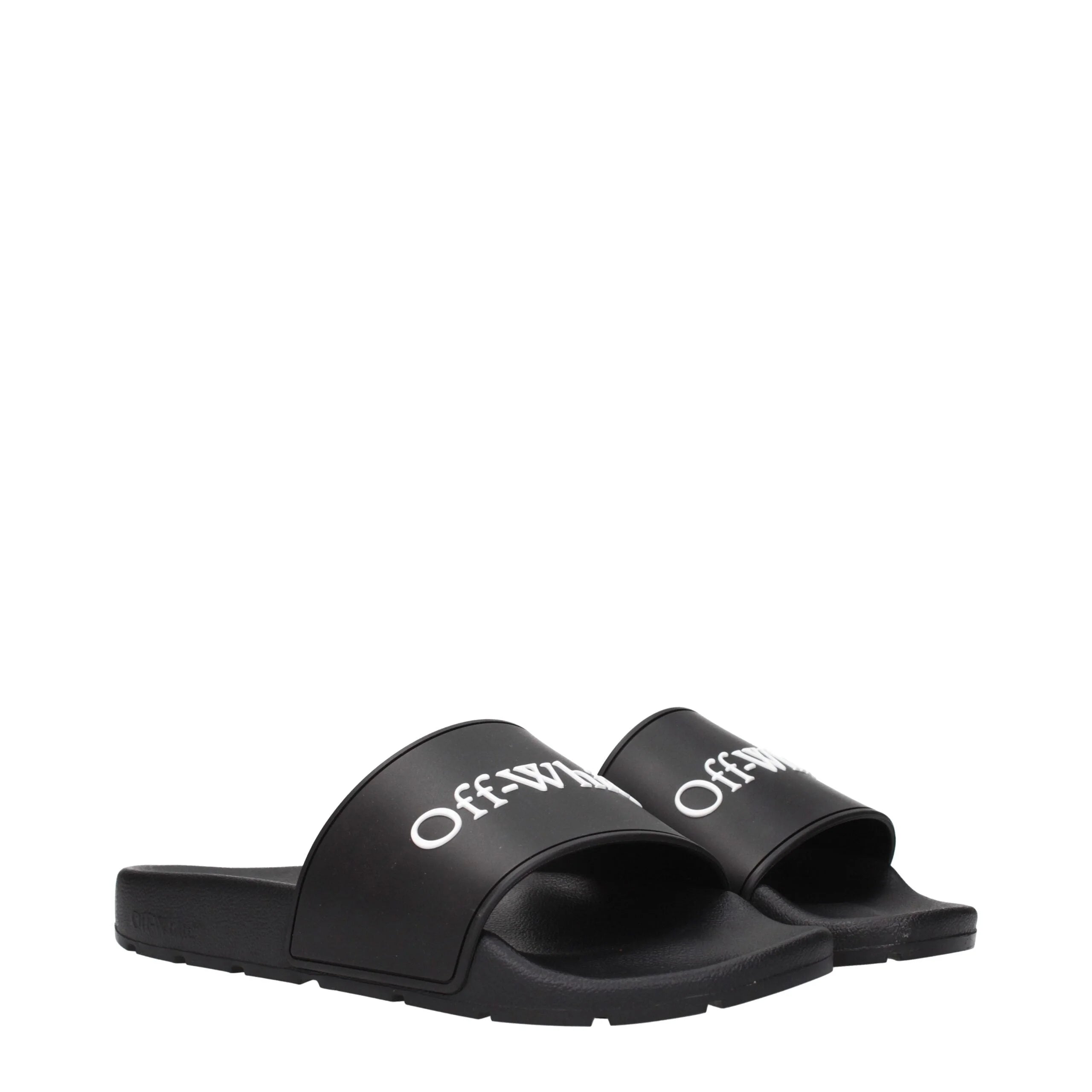 Off-White Black Cotton Slippers Sandals
